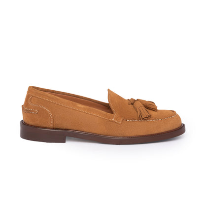 A104PN Women's Moccasins with bow in Suede - Leather