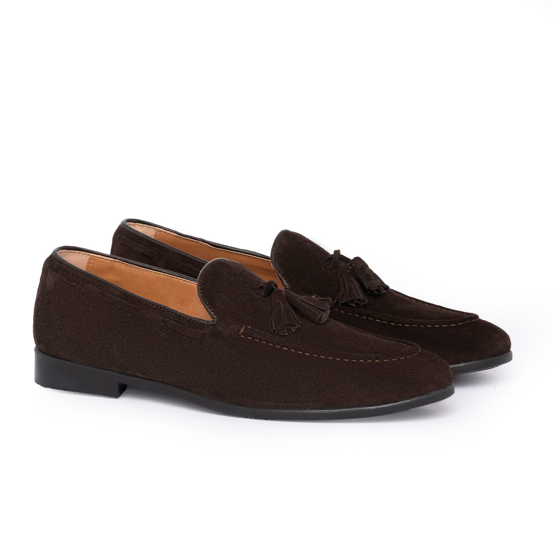 Suede loafers with bow - Dark Brown