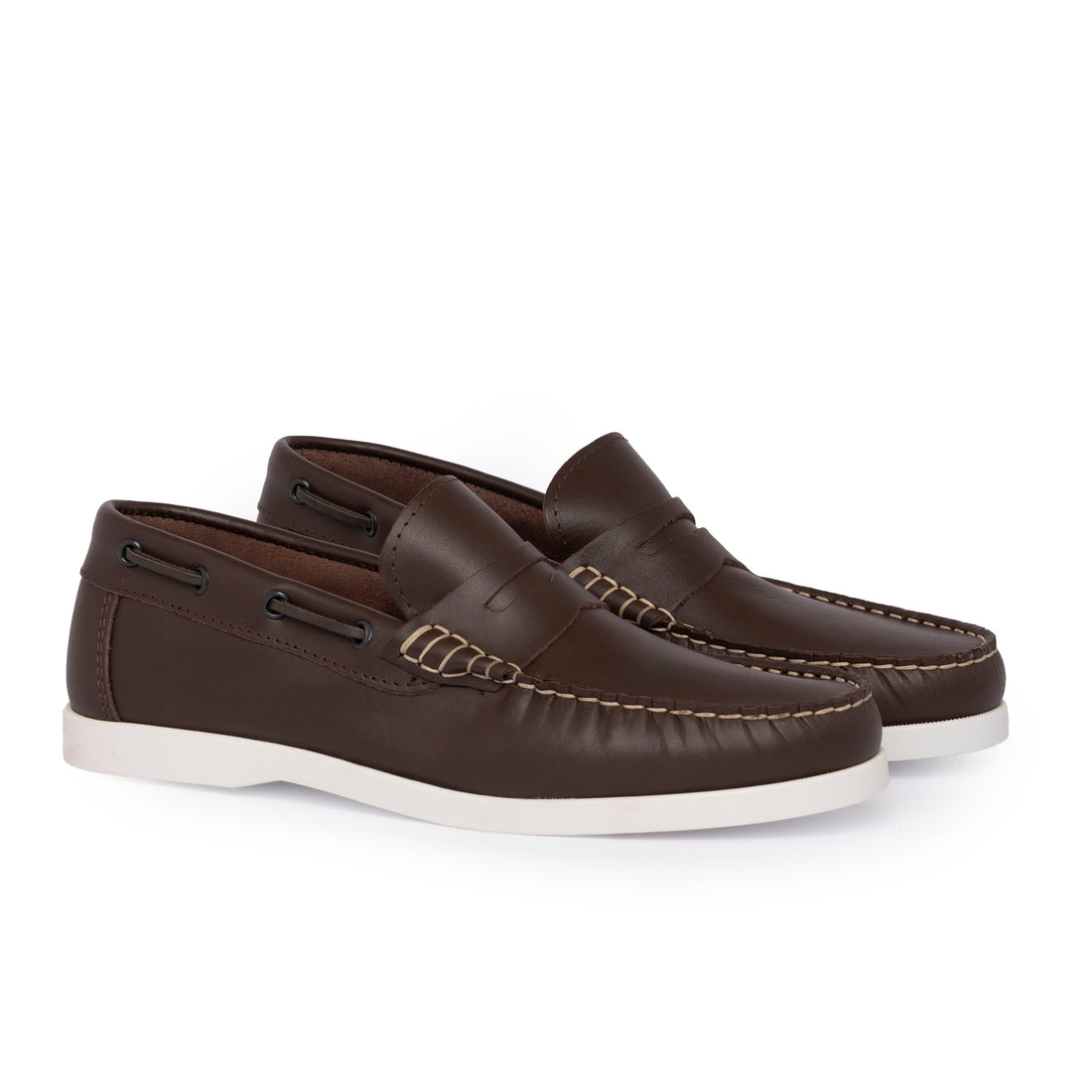 Barca 02 Moccasins with Buckle in Dark Brown Leather