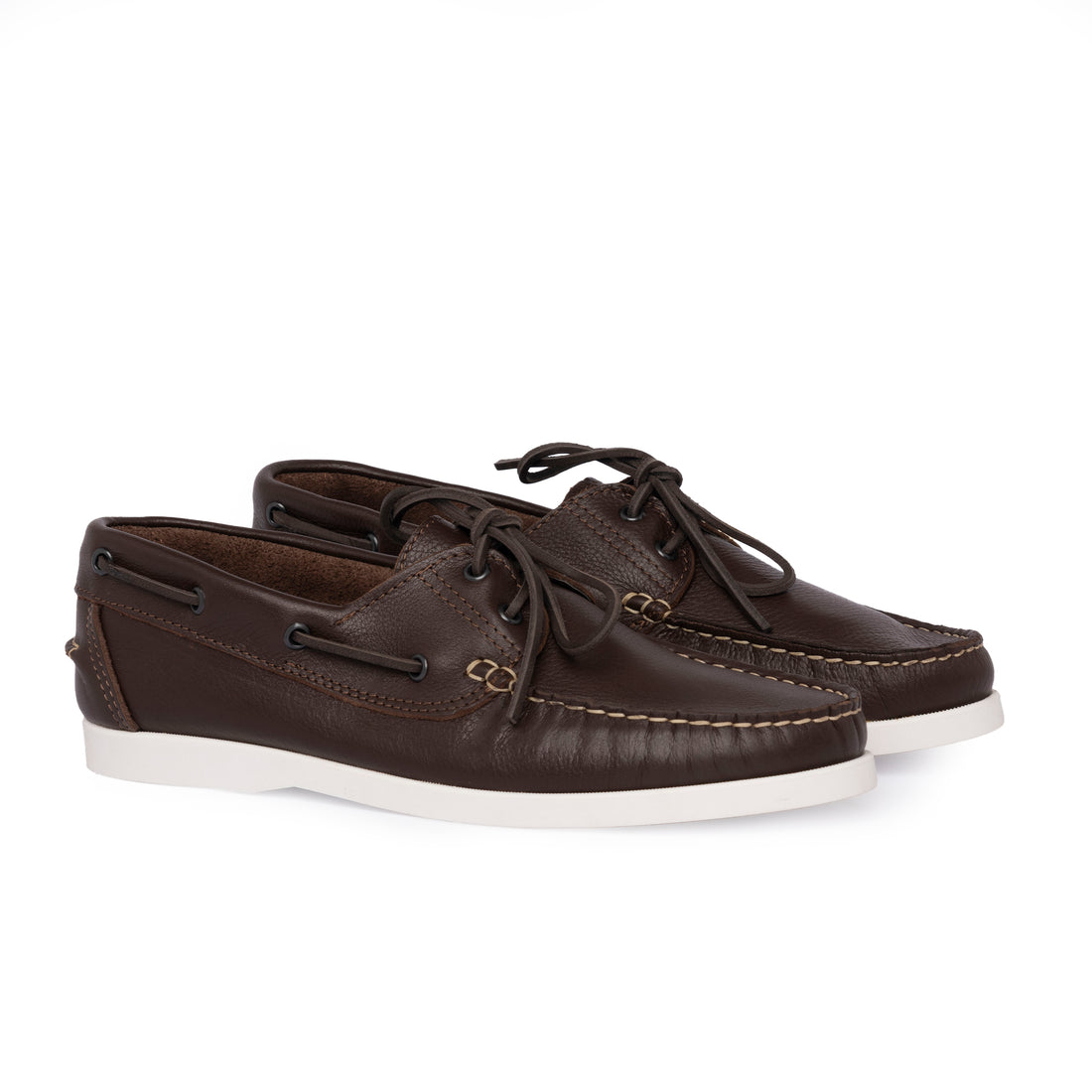 Barca 01 moccasins with laces in dark brown leather