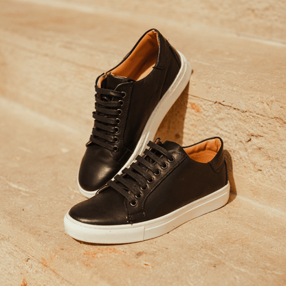 Leather Sneakers - Black